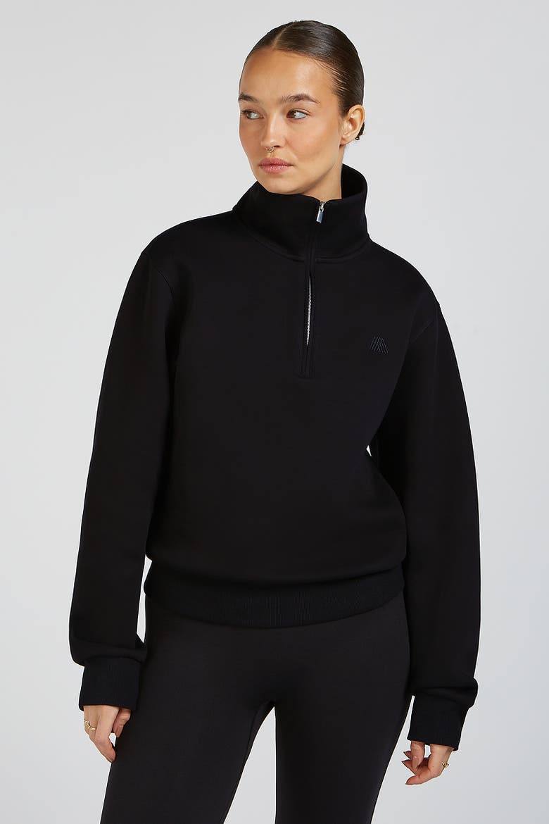 Levi Jersey Half-Zip Sweatshirt, Main, color, Black