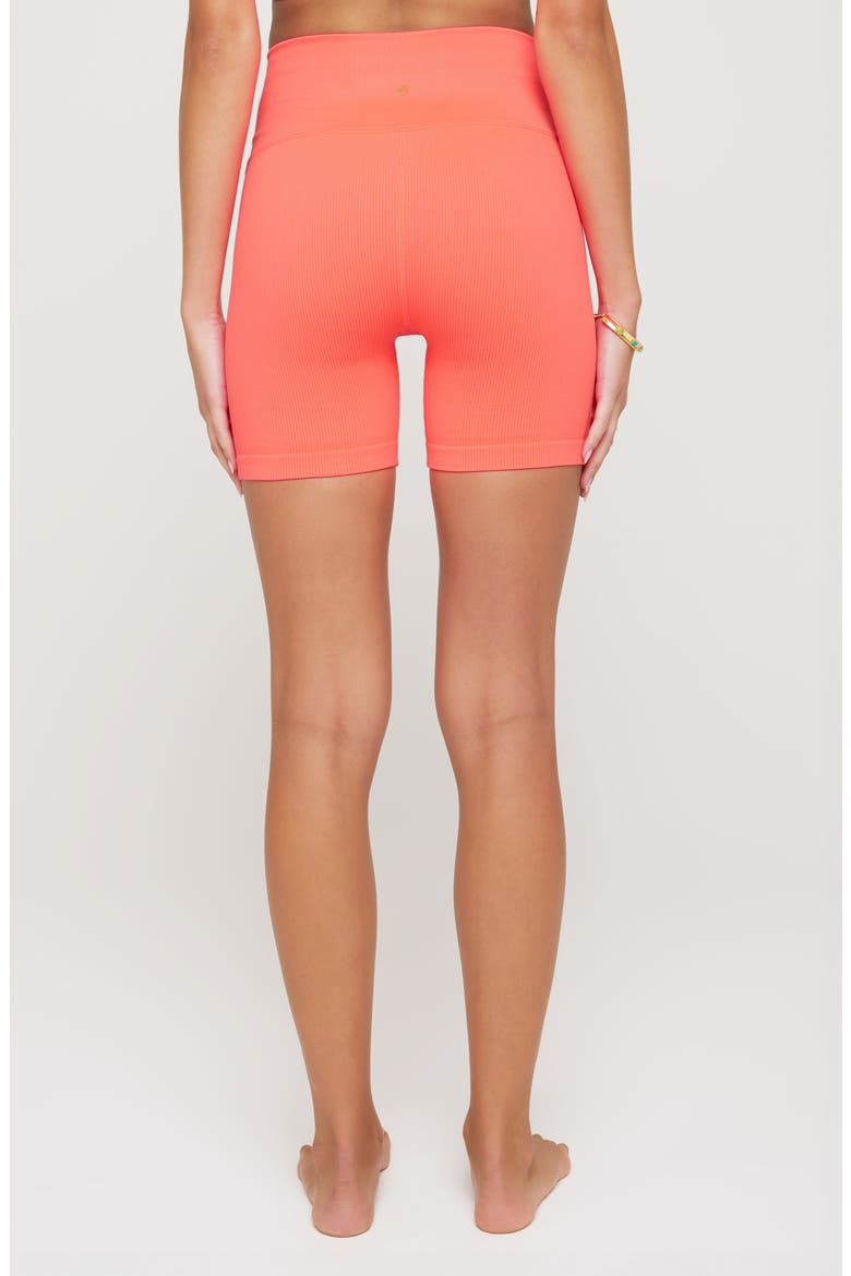 Love Sculp Seamless Rib Bike Shorts, Alternate, color, NEON CORAL