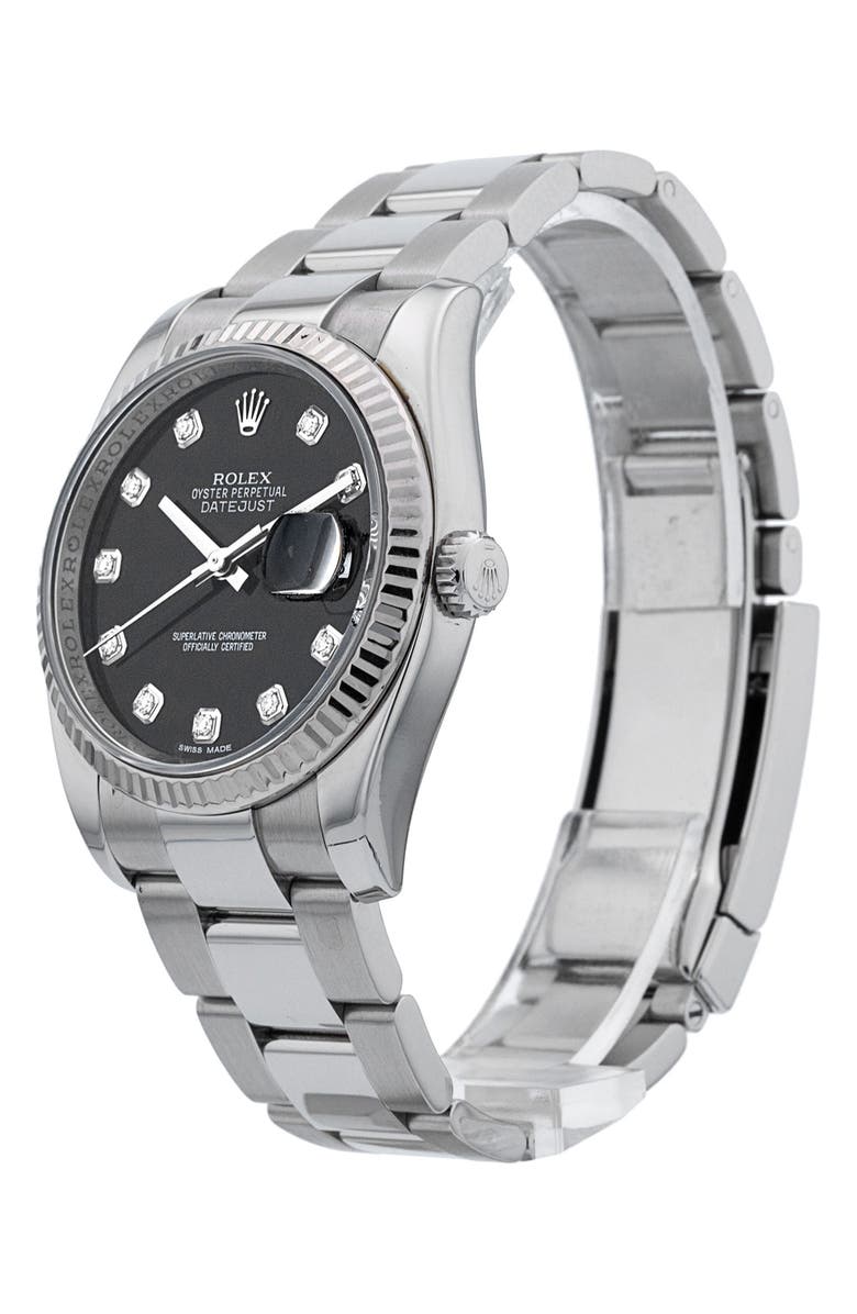 Watchfinder & Co. Rolex Preowned Datejust Diamond Bracelet Watch, 36mm, Alternate, color,