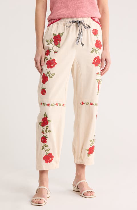 Floral Cotton Pants
