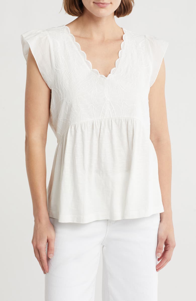 Democracy Embroidered Peplum Top, Main, color,