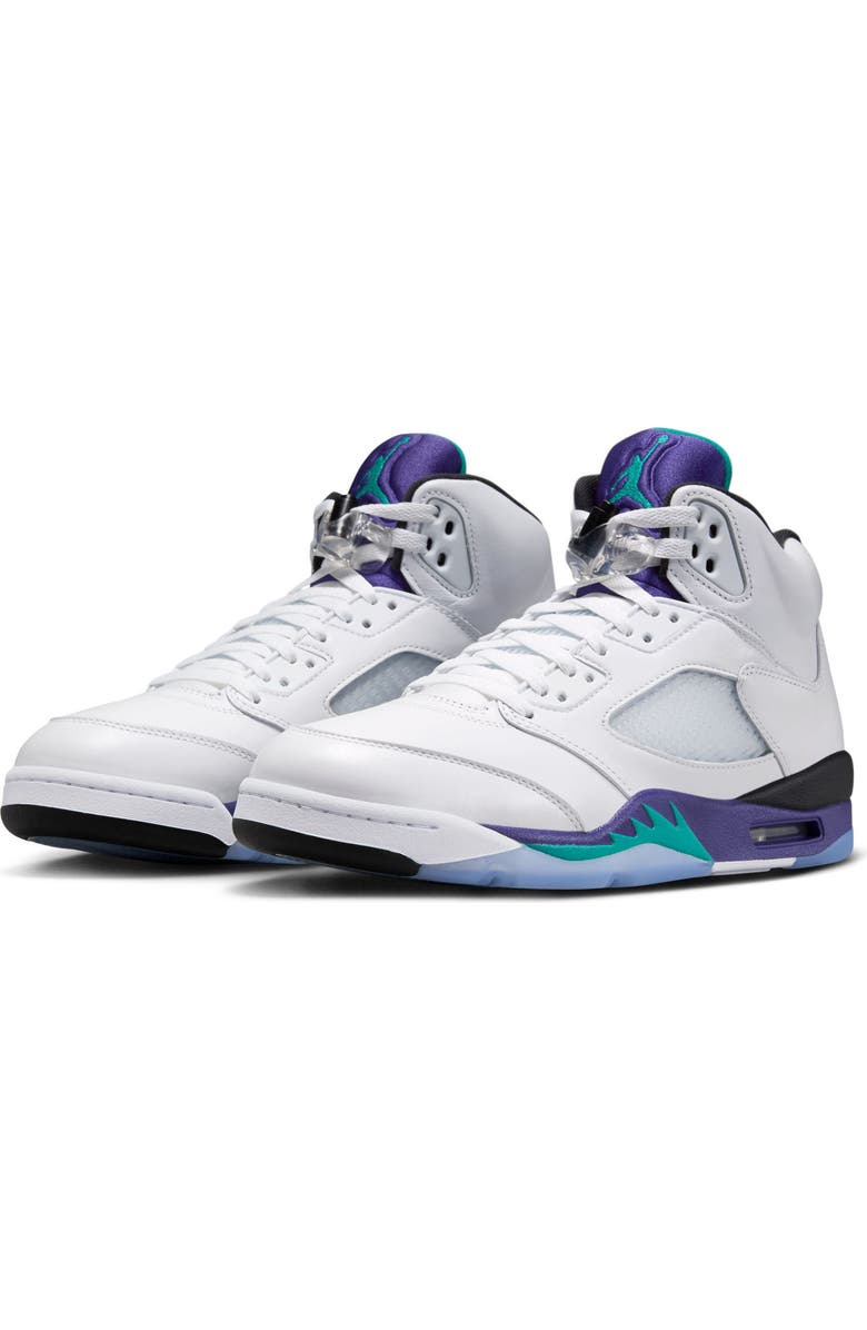 Jordan Air Jordan 5 Retro OG Sneaker, Main, color, White/ Emerald/ Grape/ Black