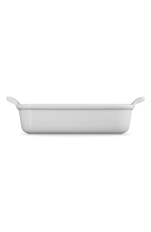 Le Creuset 4-quart Heritage Stoneware Rectangular Dish In White