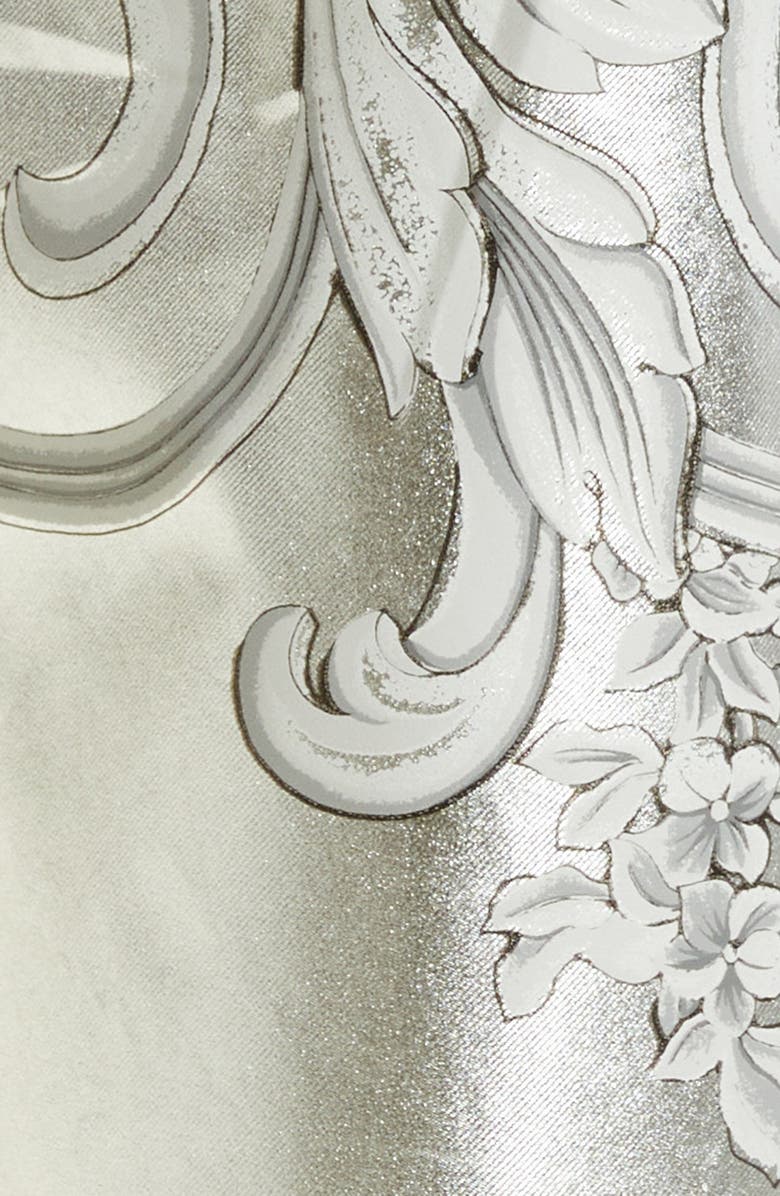 Versace Men's Silver Baroque Silk Shorts, Alternate, color, 