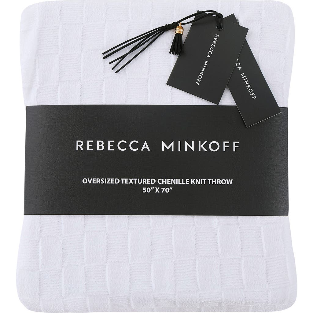 Bcbg Chenille Throw Blanket In White