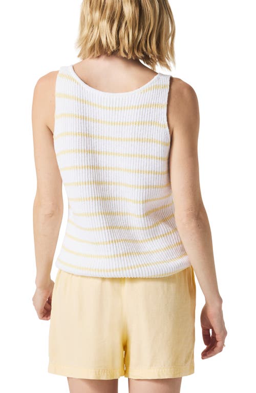 Splendid Cambell Mixed Stitch Sweater Tank In Whte/limoncello