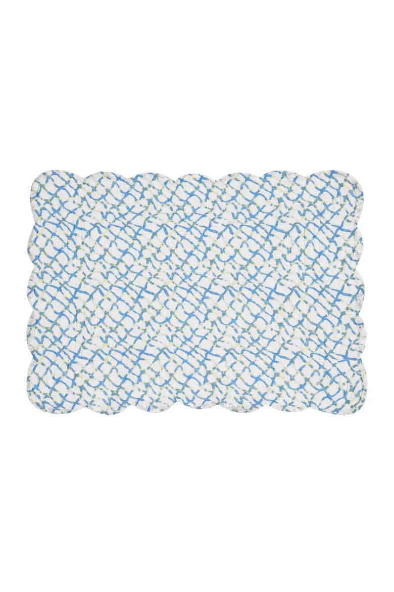 Marino Quilted Reversible Colorful Coastal Placemats Set of 6, Alternate, color, Blue
