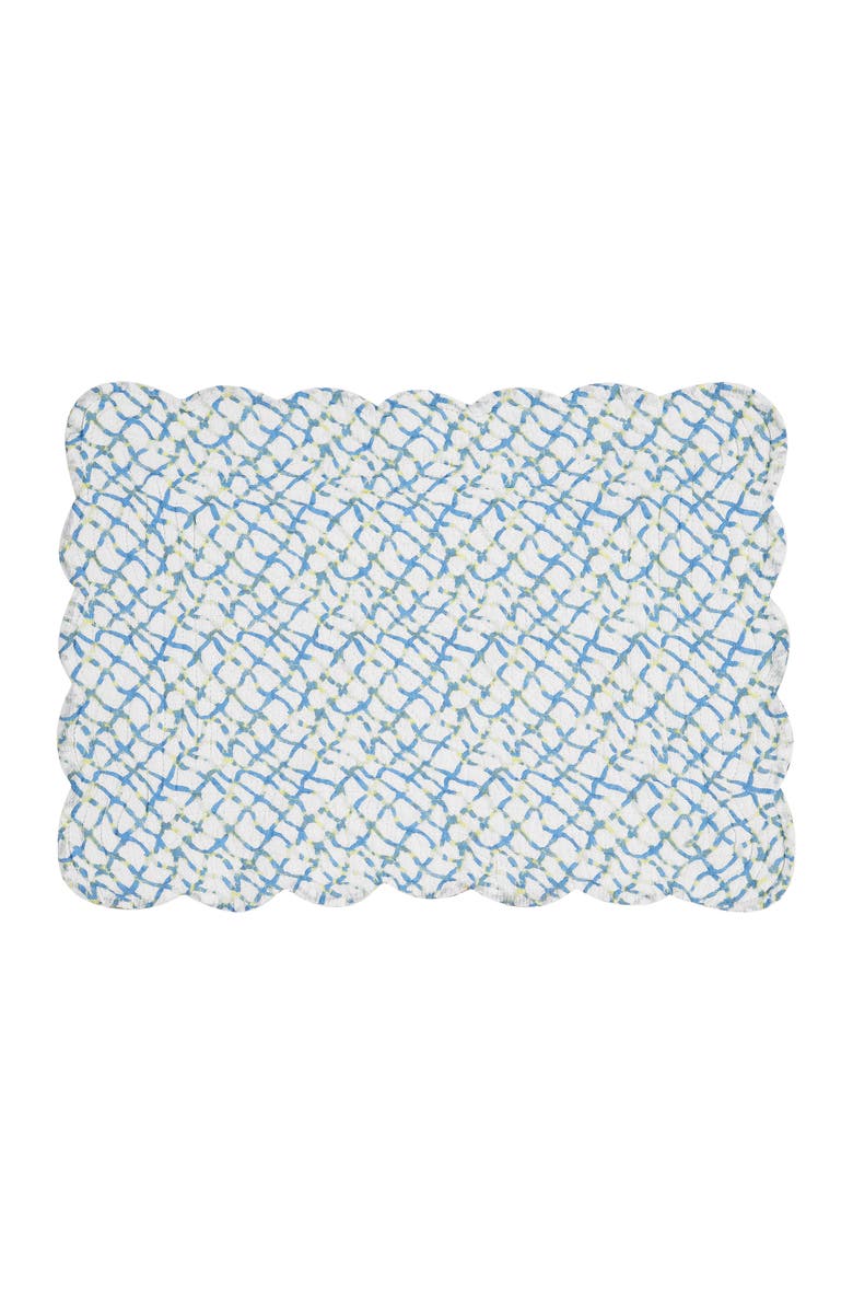 C&F Home Marino Quilted Reversible Colorful Coastal Placemats Set of 6, Alternate, color, Blue