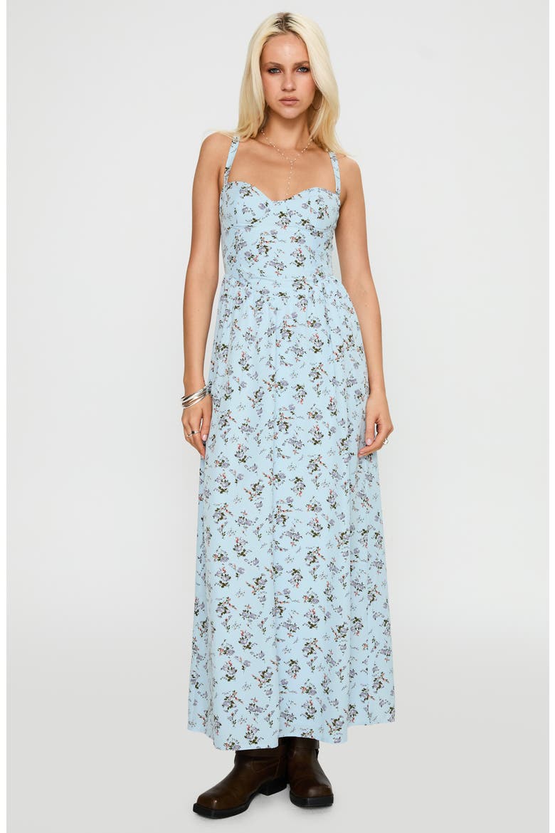 Izebella Flora Sleeveless Maxi Dress, Alternate, color, BLUE FLORAL
