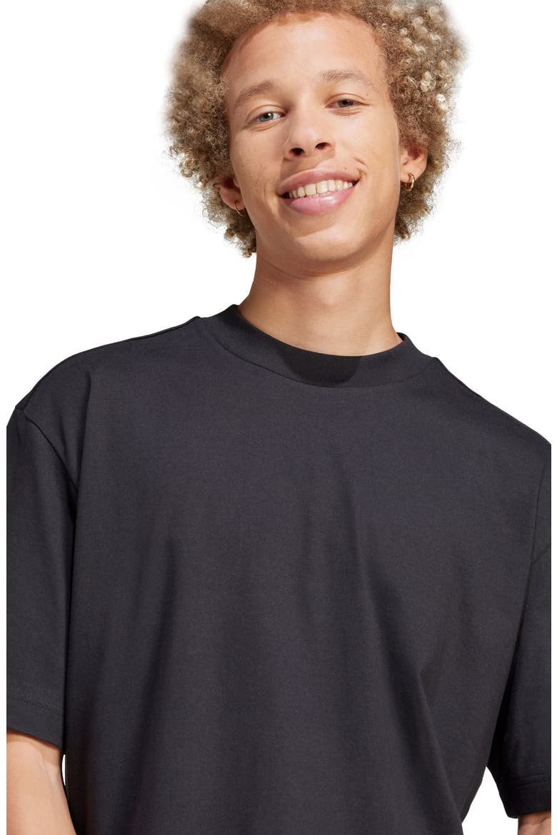 Essentials Loose 3-Bar Cotton T-Shirt, Alternate, color, BLACK/ WHITE