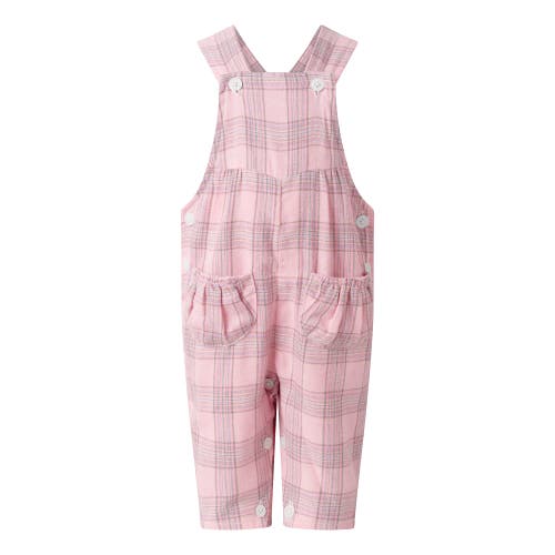 Rachel Riley Check Dungaree And Blouse Set In Pink