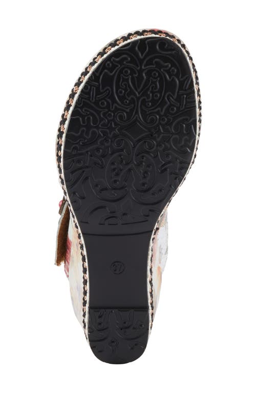 L'artiste By Spring Step Blissful Slingback Platform Wedge Sandal In Ice Multi