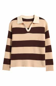 Kids' Stripe Johnny Collar Rugby Sweater