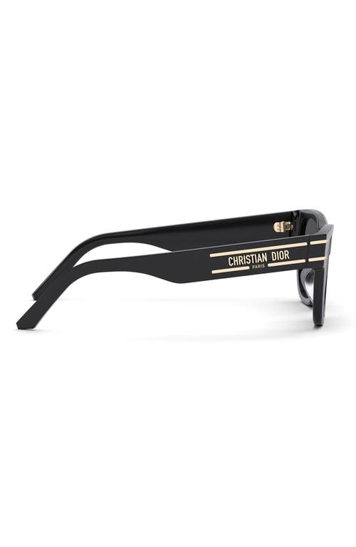 Dior The Signature S6u 54mm Rectangle Sunglasses In Black