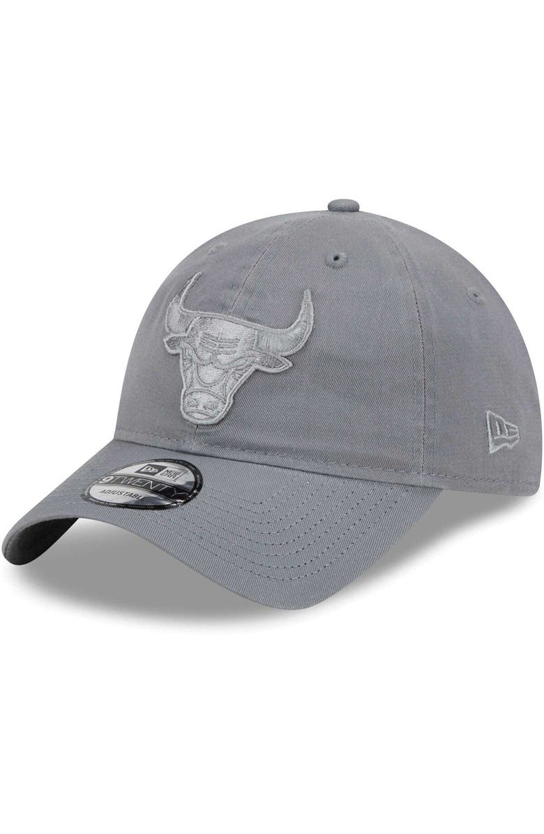 New Era Men's New Era Graphite Chicago Bulls Tonal Color Pack 9TWENTY Adjustable Hat, Main, color,