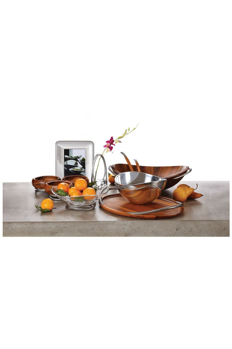'Braid' Chip & Dip Server, Alternate, color, BROWN