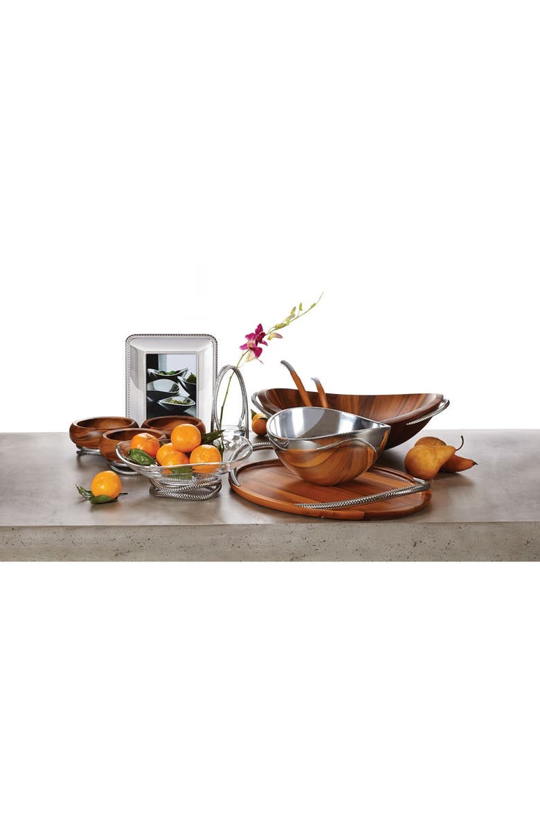 Nambé 'Braid' Chip & Dip Server, Alternate, color, Brown