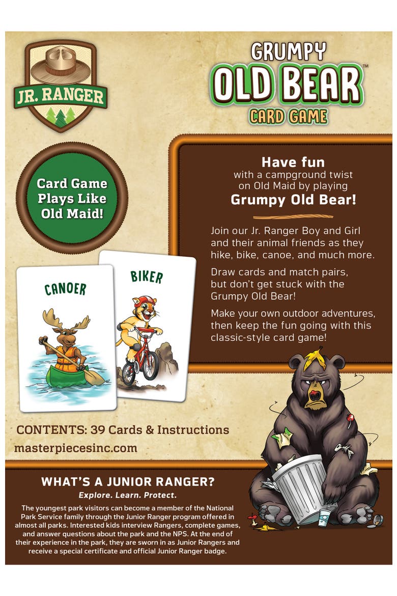 Jr. Ranger Grumpy Old Bear Card Game, Alternate, color, Multicolor