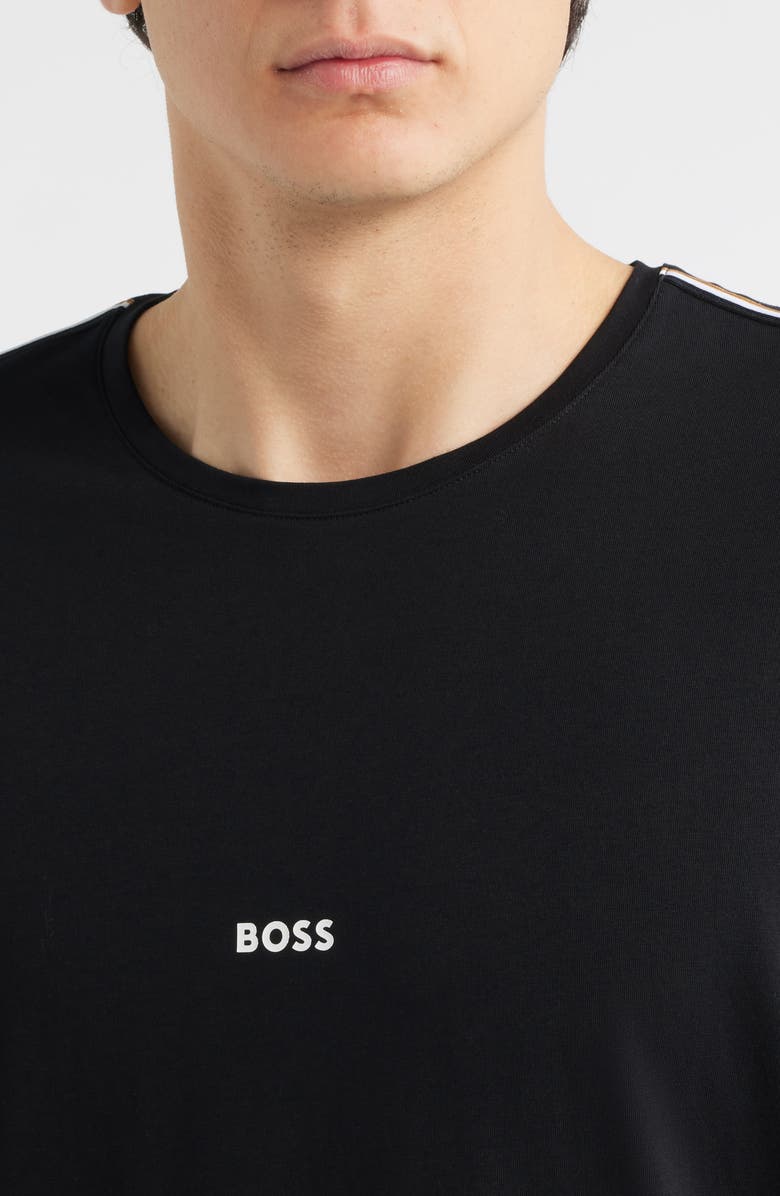 BOSS Unique Long Sleeve Stretch Cotton Pajama T-Shirt, Alternate, color, Black