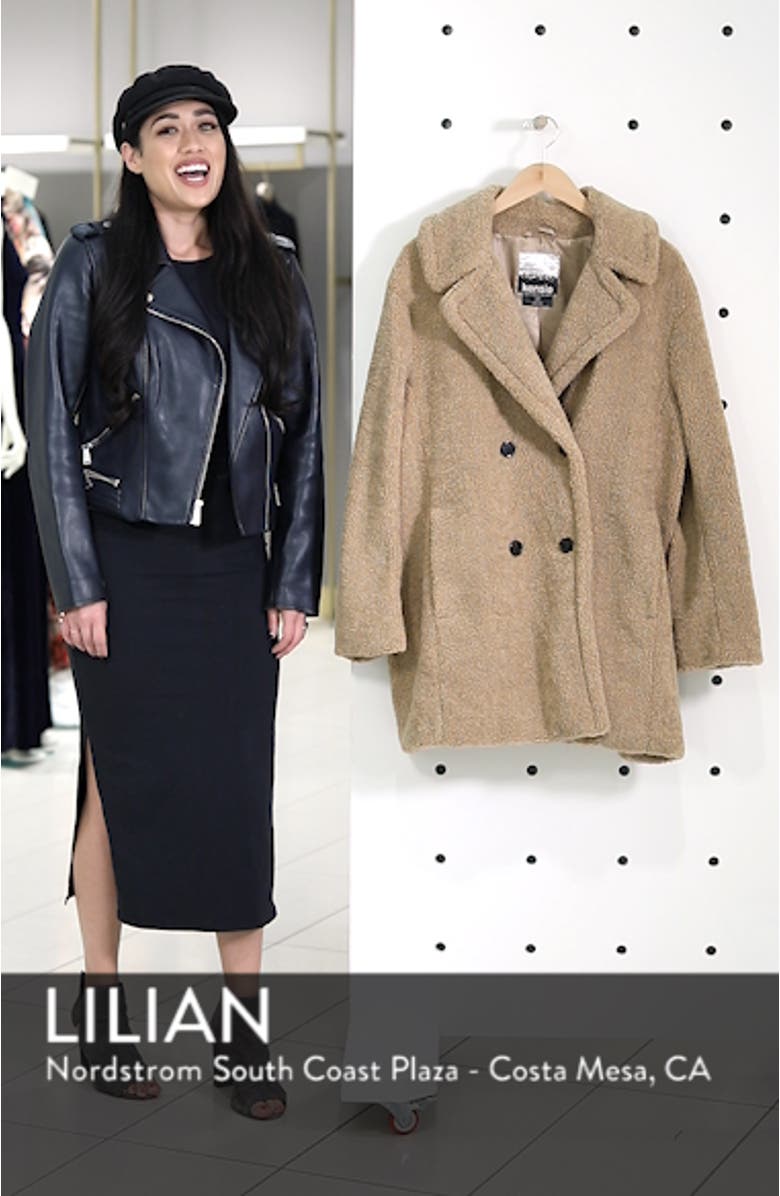 Teddy Bear Notch Collar Faux Fur Coat, sales video thumbnail