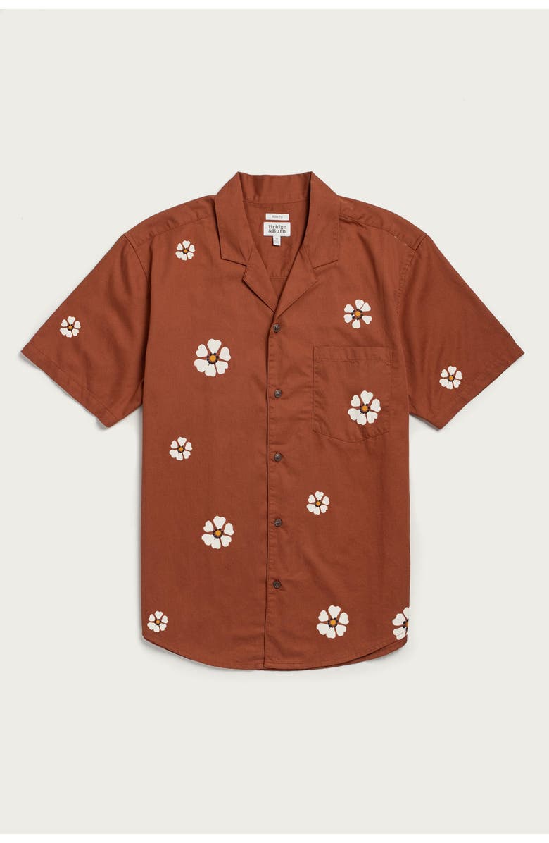 Bridge & Burn Collins Slim Shirt, Main, color, Redstone Bloom