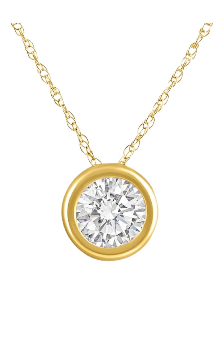 Bliss Diamond .90Ct Diamond Bezel Pendant Solitaire Necklace 14k Gold Lab Grown, Main, color, 14K Yellow Gold