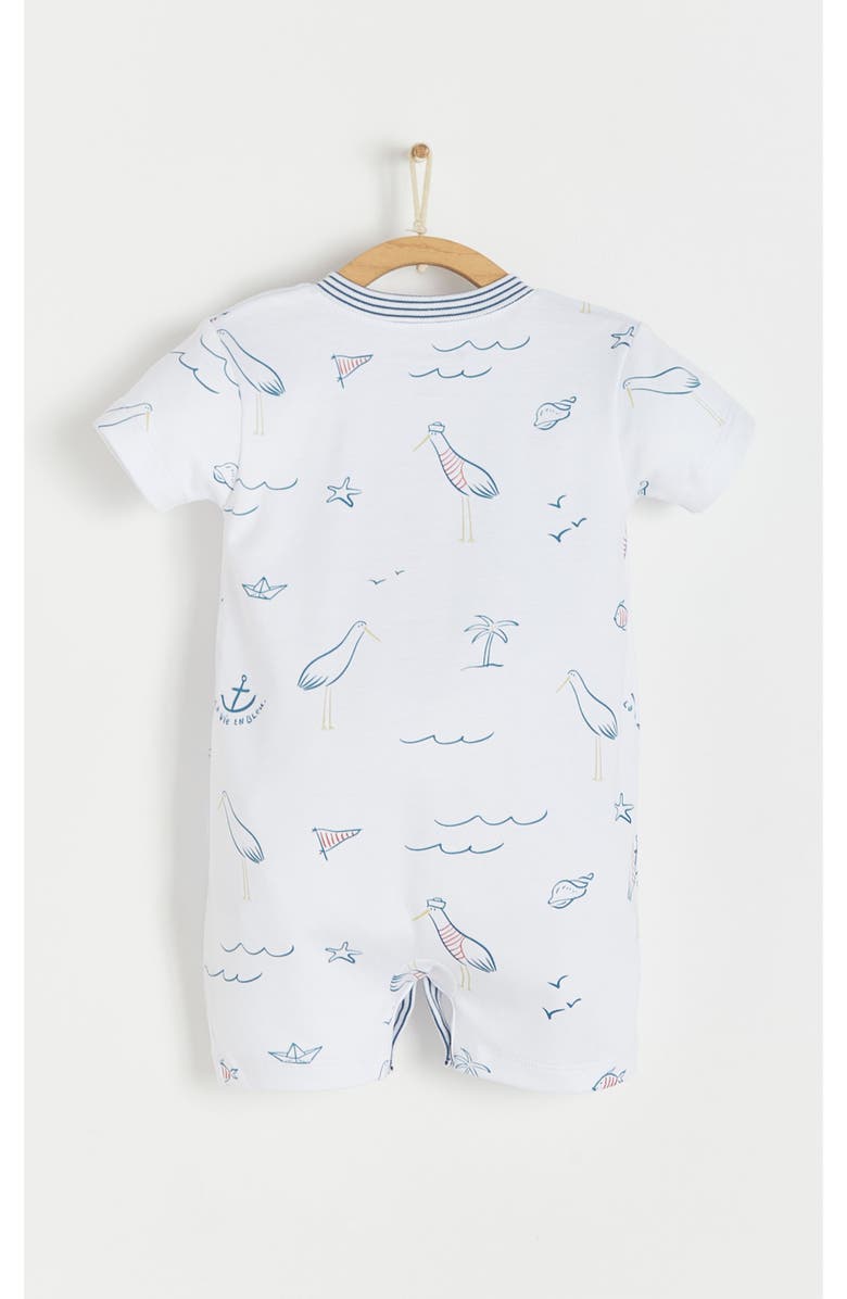 Babycottons Premium Peruvian Pima Cotton Sea Short Romper for Infant, Alternate, color, Blue