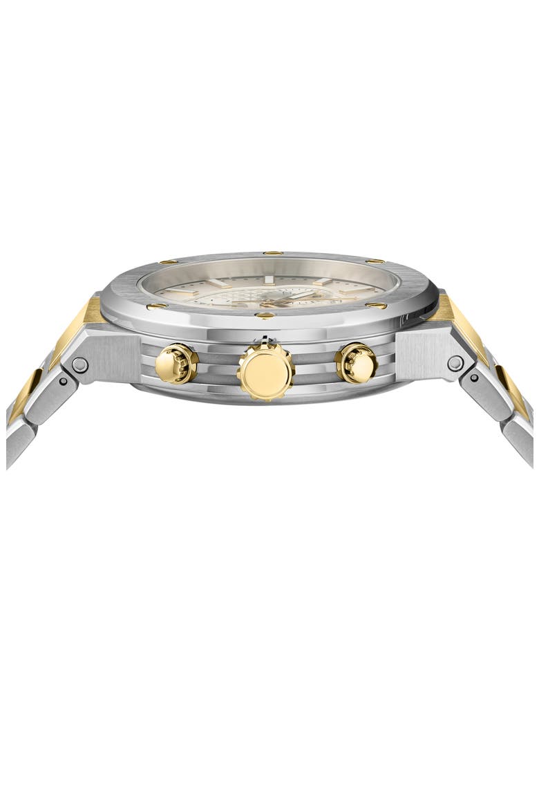 F-80 Two-Tone Bracelet Strap Chronograph Watch, 42mm, Alternate, color, TWO TONE