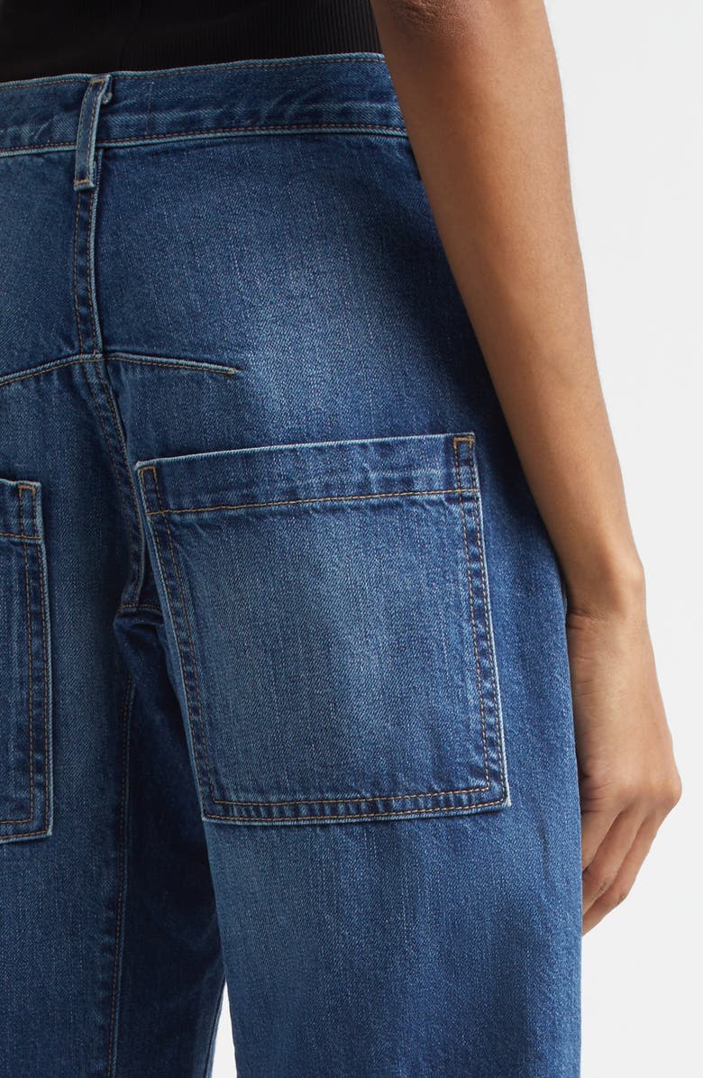 Nili Lotan Shon Barrel Leg Jeans, Alternate, color, Bedford Wash