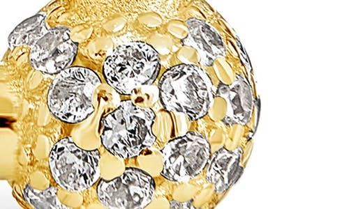Sterling Forever Sterling Silver Ramzee Cz Stirrup Chain Stud Earrings In Gold