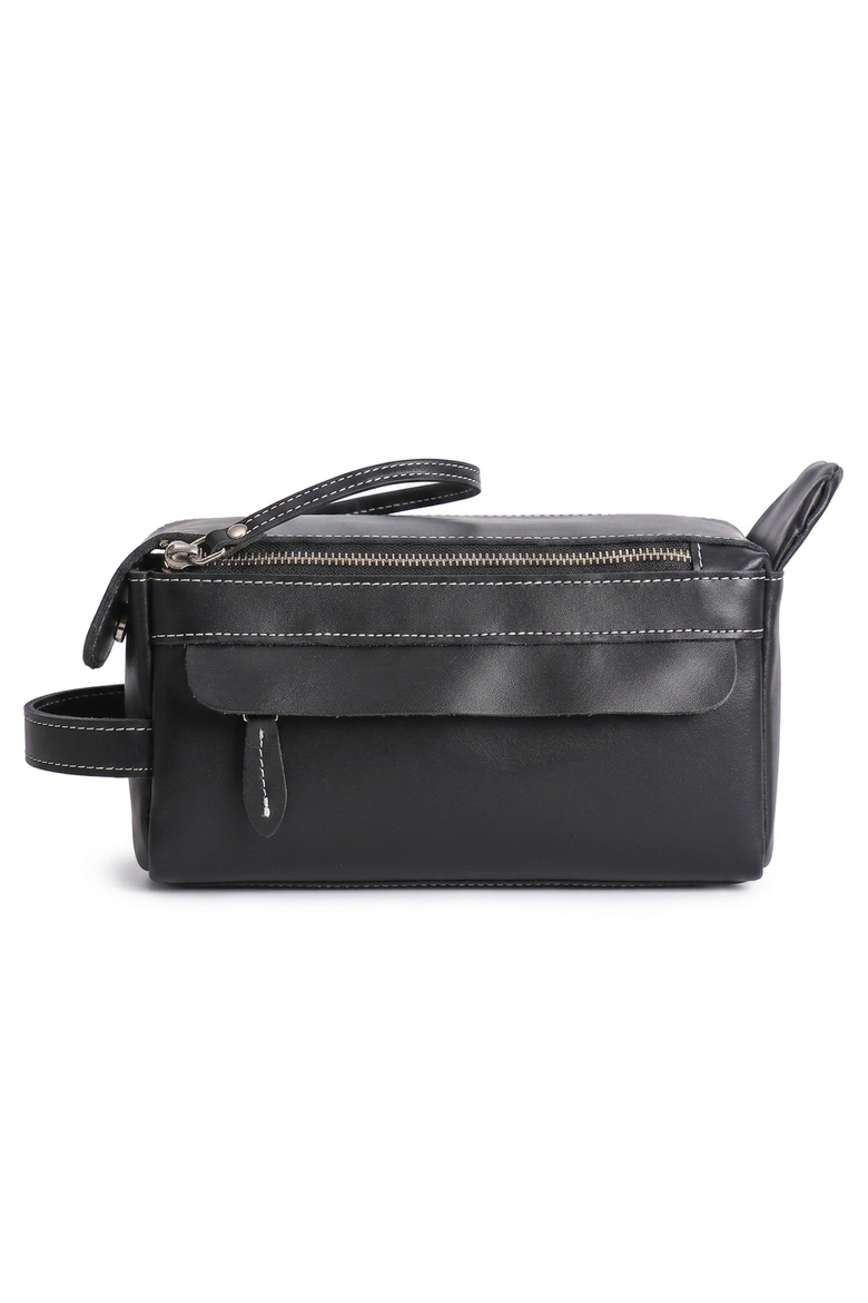 The Anders Dopp Kit | Black Leather Toiletry Bag, Main, color, Black