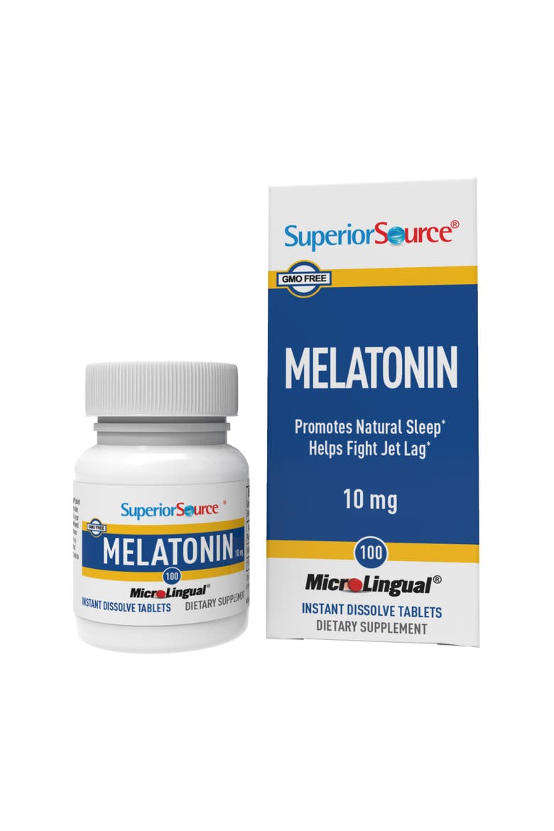 Fast-Acting Melatonin Sublingual Dissolving Tablets, Main, color, White