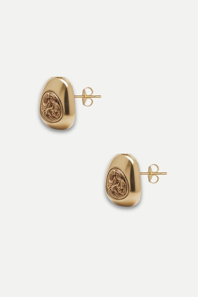 Halo Stud Earrings, Alternate, color, gold