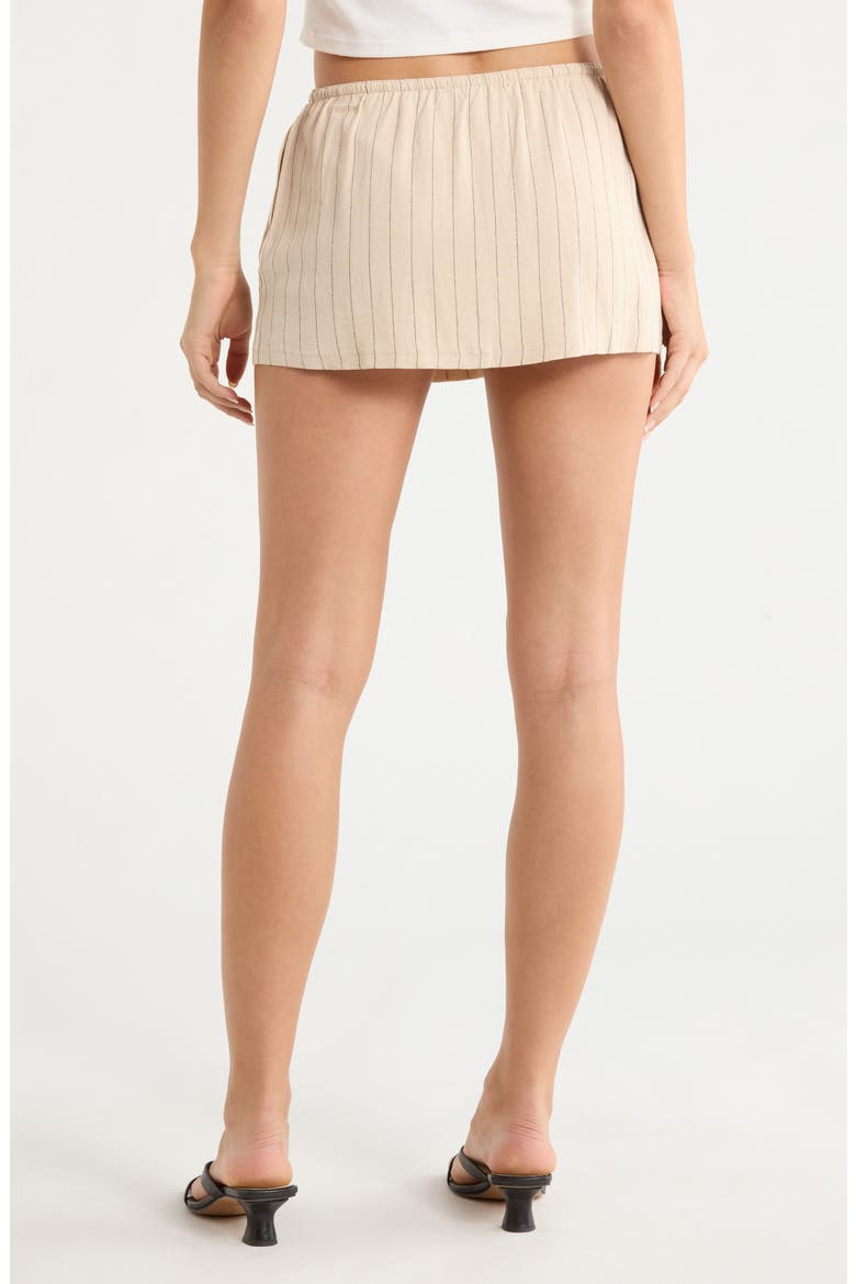 Tie Waist Miniskirt, Alternate, color, BEIGE MULTI