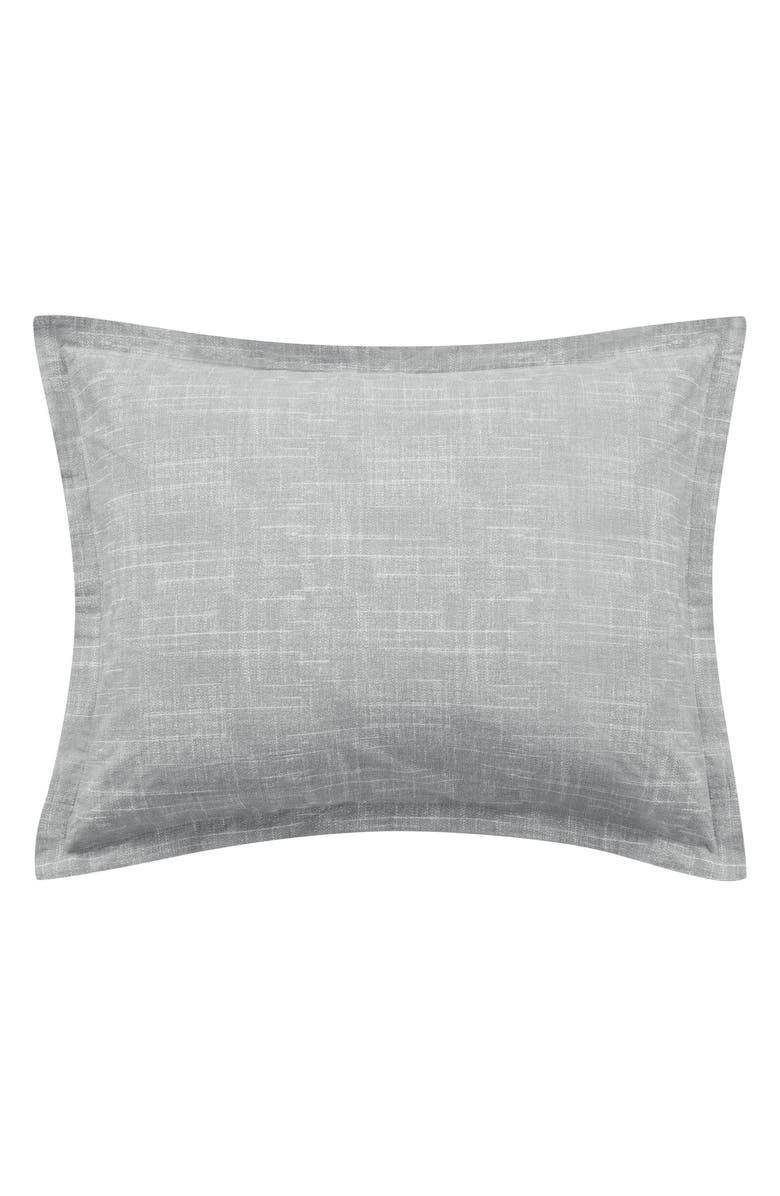 POPPY AND FRITZ Connery Stripe Cotton Weave Twin Duvet Cover & Shams Set, Alternate, color, Grey