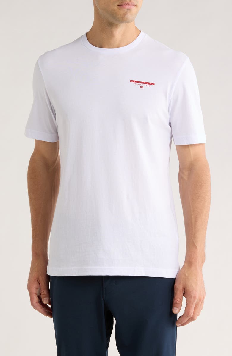 TravisMathew Telephoto Cotton Graphic T-Shirt, Main, color, White