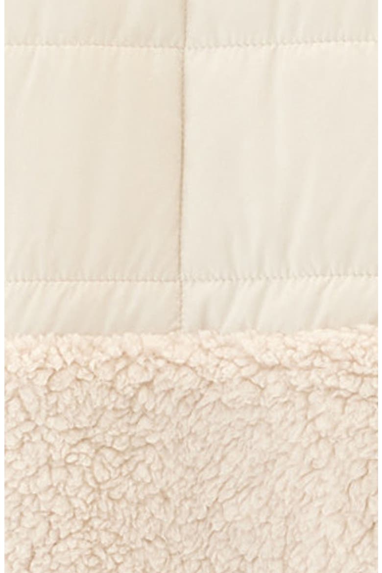 Janey Faux Shearling Mixed Media Puffer Vest, Alternate, color, TAPIOCA