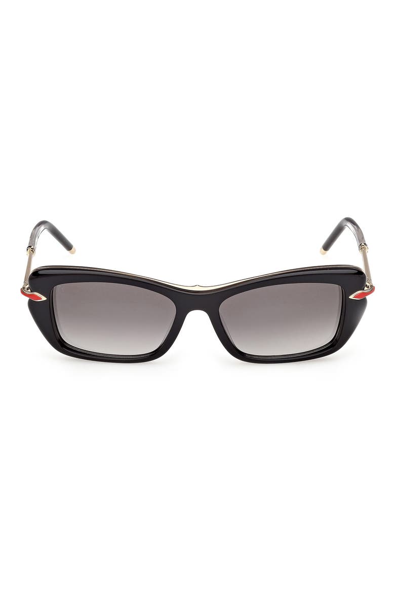 53mm Butterfly Sunglasses, Main, color, BLACK / GOLD / CRYSTAL BLACK