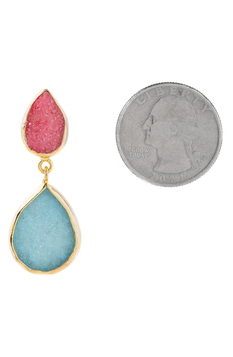 SAACHI Pear Cut Drusy Drop Earrings, Alternate, color, 