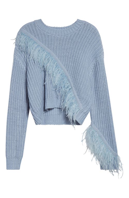 Cinq À Sept Kaelie Feathered Fringe Sweater In Blue