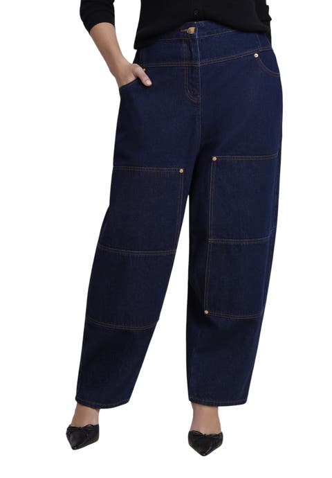 High Rise Pocket Barrel Jean (plus)
