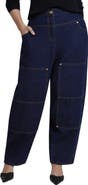 ELOQUII High Rise Pocket Barrel Jean