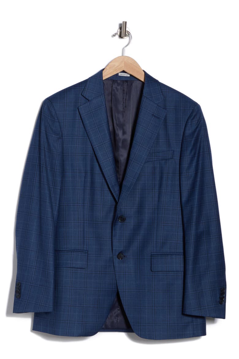Flynn Classic Fit Plaid Sport Coat, Main, color, BLUE