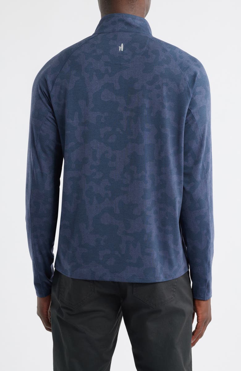 johnnie-O Viktor Waffle Camo Print Quarter Zip Pullover, Alternate, color, Navy