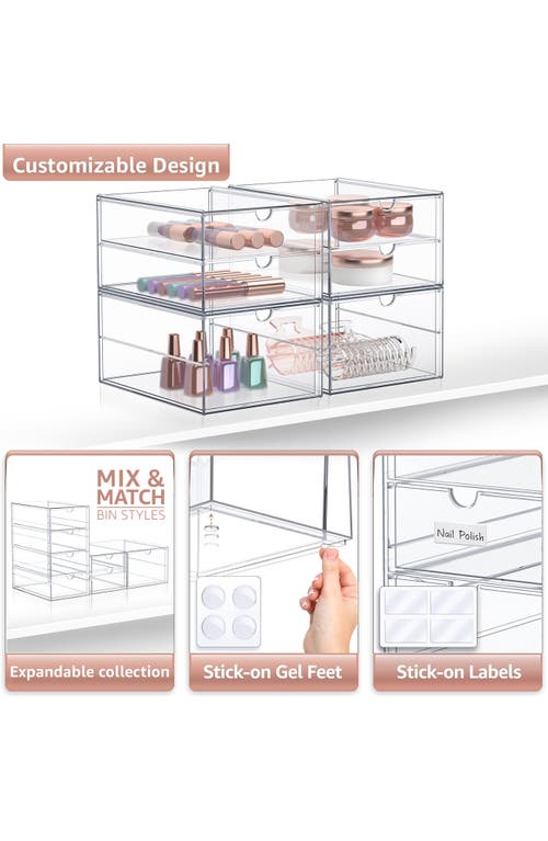 Sorbus Set Of 2 Cosmetics Makeup & Jewelry Storage Case Display In Clear