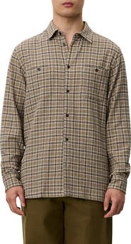 Les Deux John Check Stretch Organic Cotton Blend Shirt