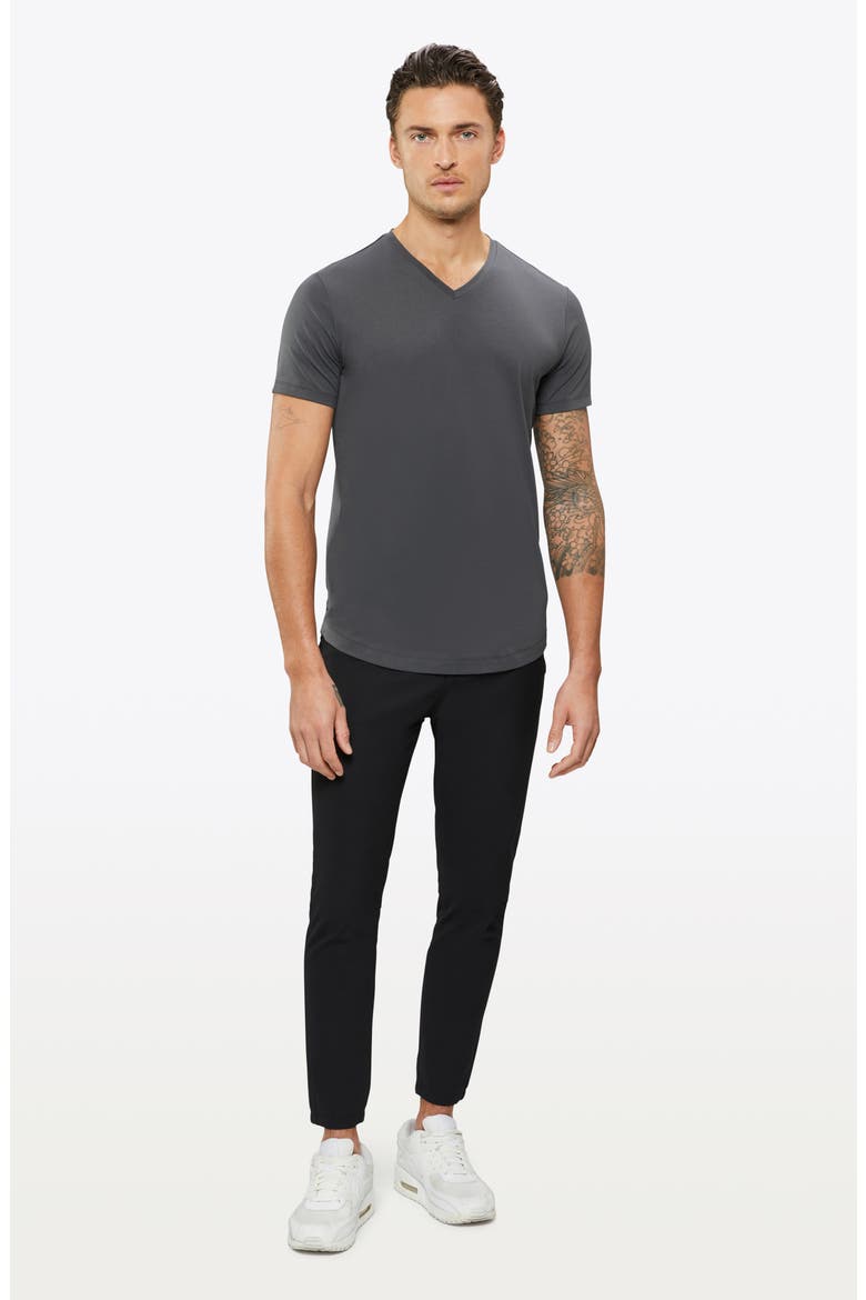 AO V-Neck Curved Hem Tee, Alternate, color, GRAPHITE