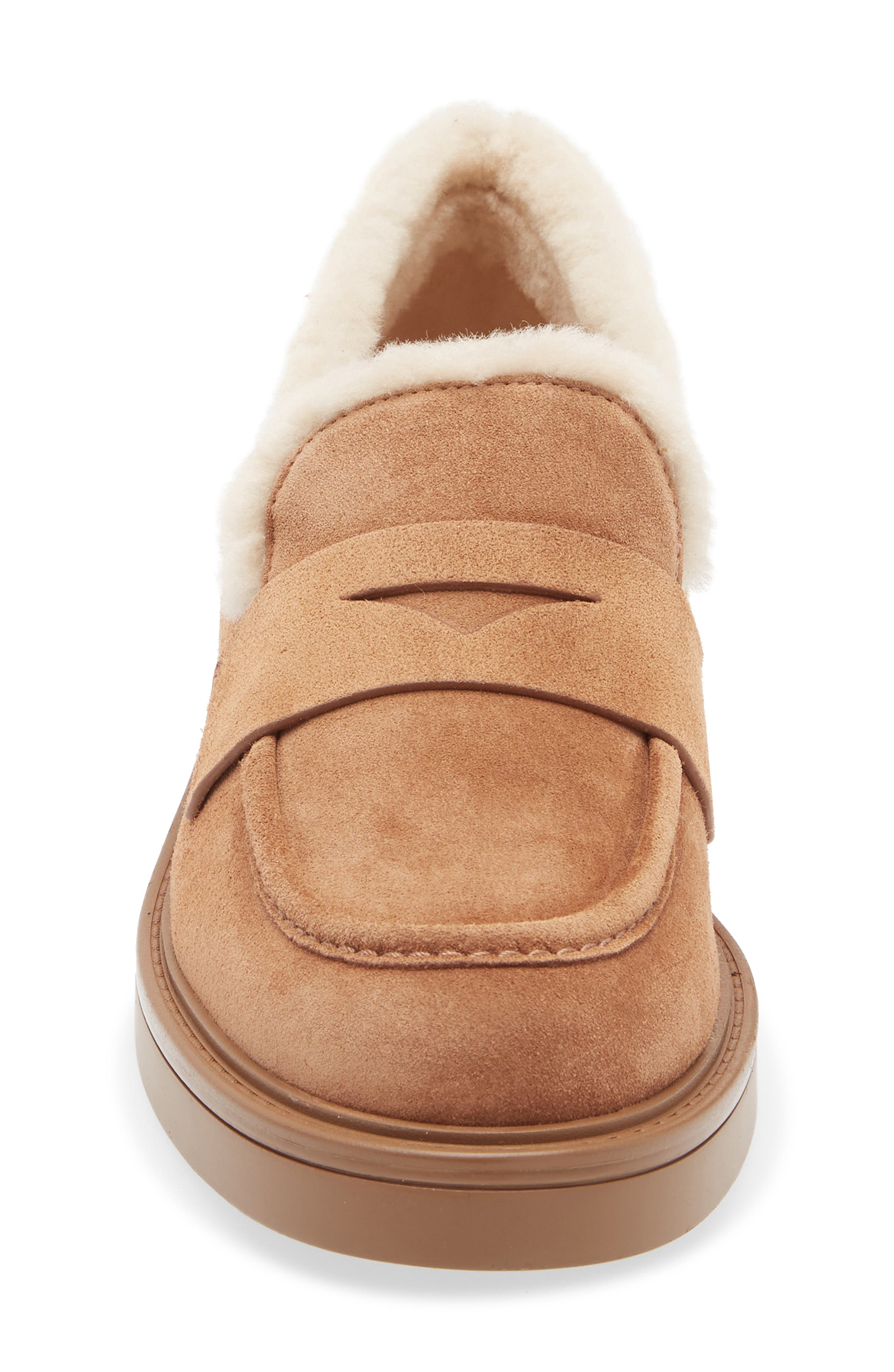 Stuart Weitzman Celia Lite Genuine Shearling Loafer, Alternate, color, Doe/ Vanilla
