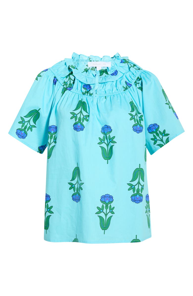 SUGARLIPS Amena Floral Darthy Ruffle Top, Main, color, 