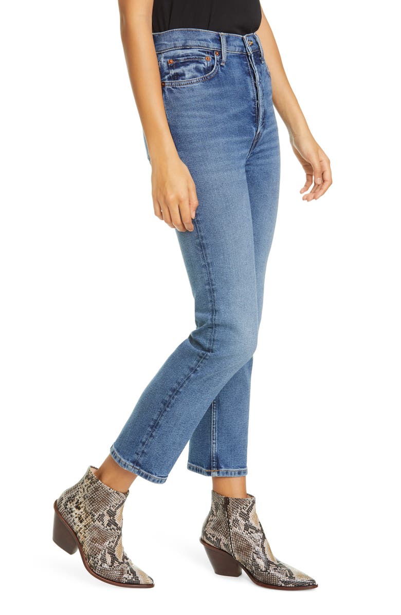 Re/Done '70s High Waist Crop Stovepipe Jeans, Alternate, color, 
